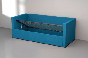 Кровать с ПМ (арт.030) (с/м 900*2000мм) (б/матр), ткань синяя в Нягани - nyagan.mebel-74.com | фото