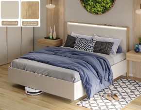 Кровать (Светло-серый U750 ST9/Дуб Небраска натуральный) 1600 в Нягани - nyagan.mebel-74.com | фото