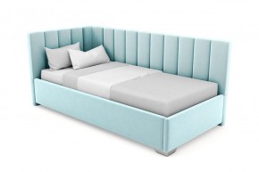 Кровать угловая Хлоя интерьерная +основание (120х200) 2 кат. ткани в Нягани - nyagan.mebel-74.com | фото