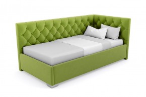 Кровать угловая Виола интерьерная +основание/ПМ/бельевое дно (120х200) 2 кат. ткани в Нягани - nyagan.mebel-74.com | фото