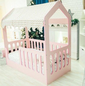 Кровать-домик без ящика 800*1600 (Розовый) в Нягани - nyagan.mebel-74.com | фото