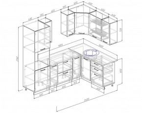 Кухонный гарнитур угловой Гарда 2400х1600 (Стол. 38мм) в Нягани - nyagan.mebel-74.com | фото