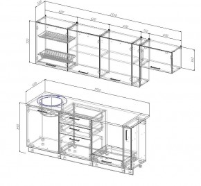 Кухонный гарнитур Вегас 2550 (Стол. 38мм) в Нягани - nyagan.mebel-74.com | фото