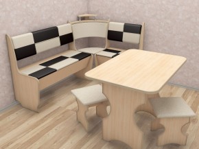 Кухонный уголок Домино Стандарт + стол + табурет 2 шт. (1000*1500) в Нягани - nyagan.mebel-74.com | фото