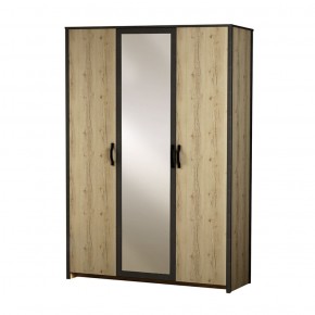 Шкаф 3-дверный с зеркалом №885 Гранж в Нягани - nyagan.mebel-74.com | фото
