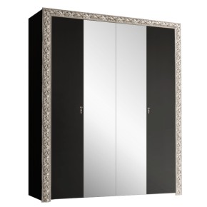 Шкаф 4-х дв. (с зеркалами)  Premium черная/серебро (ТФШ1/4(П) в Нягани - nyagan.mebel-74.com | фото