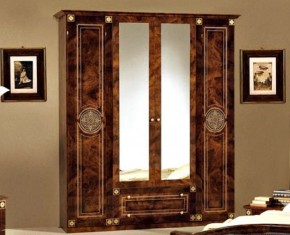 Шкаф 4-х дверный с зеркалами (02.144) Рома (орех) в Нягани - nyagan.mebel-74.com | фото
