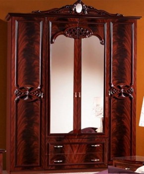 Шкаф 4-х дверный с зеркалами (03.144) Ольга (могано) в Нягани - nyagan.mebel-74.com | фото
