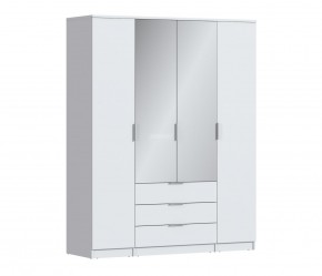 Шкаф 4х дверный с зеркалами Николь СБ-2595/1 (Белый) в Нягани - nyagan.mebel-74.com | фото