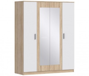 Шкаф 4х дверный с зеркалами Уют СБ-2750/1 (Дуб Сонома/Белый) в Нягани - nyagan.mebel-74.com | фото