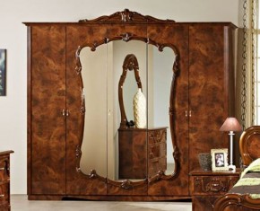 Шкаф 5-и дверный с зеркалами (20.145) Тициана (орех) в Нягани - nyagan.mebel-74.com | фото