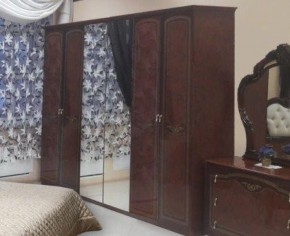 Шкаф 6-ти дверный с зеркалами (08.246) Ирина (орех) в Нягани - nyagan.mebel-74.com | фото
