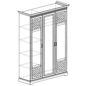 Шкаф для одежды 3-дверный №800 Парма кремовый белый в Нягани - nyagan.mebel-74.com | фото