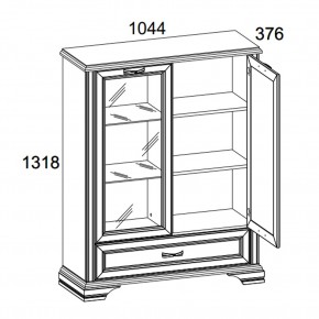 Шкаф с витриной 1V1D1SL, MONAKO, цвет Сосна винтаж/дуб анкона в Нягани - nyagan.mebel-74.com | фото