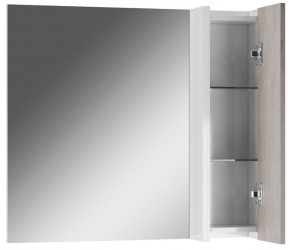 Шкаф-зеркало Uno 80 Дуб серый левый/правый Домино (DU1504HZ) в Нягани - nyagan.mebel-74.com | фото