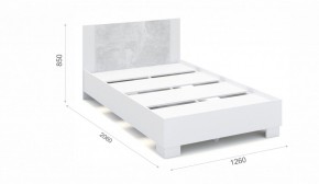 Спальня Аврора Кровать 120 со встроенным основанием под матрас Белый/Ателье светлый в Нягани - nyagan.mebel-74.com | фото