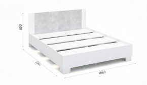 Спальня Аврора Кровать 160 со встроенным основанием под матрас Белый/Ателье светлый в Нягани - nyagan.mebel-74.com | фото