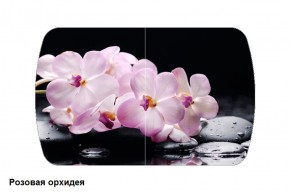 Стол Бостон 900*600 (опоры Брифинг) Стекло/фотопечать Розовая Орхидея в Нягани - nyagan.mebel-74.com | фото