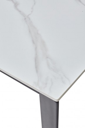 Стол CORNER 120 MATT WHITE MARBLE SOLID CERAMIC / BLACK, ®DISAUR в Нягани - nyagan.mebel-74.com | фото
