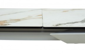 Стол CREMONA 180 KL-188 Контрастный мрамор матовый, итальянская керамика/ белый каркас, ®DISAUR в Нягани - nyagan.mebel-74.com | фото