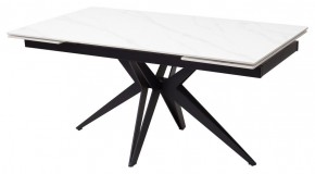 Стол FORIO 160 MATT WHITE MARBLE SOLID CERAMIC / BLACK, ®DISAUR в Нягани - nyagan.mebel-74.com | фото