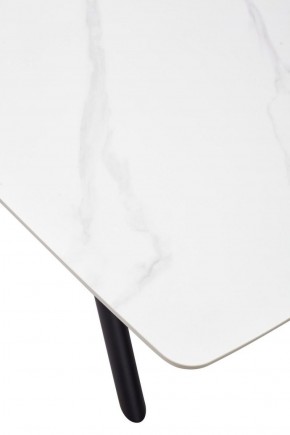 Стол RIVOLI 140 MATT WHITE MARBLE SOLID CERAMIC / BLACK, ®DISAUR в Нягани - nyagan.mebel-74.com | фото
