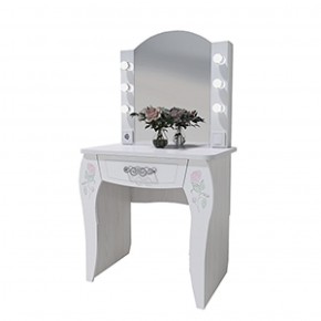 Стол туалетный Розалия №12 + ПОДСВЕТКА (лиственница белая, омела) в Нягани - nyagan.mebel-74.com | фото