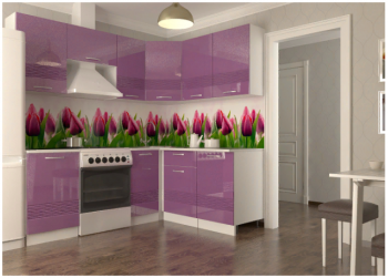 Кухонный гарнитур угловой Волна 2100 (фиолетовый металлик) в Нягани - nyagan.mebel-74.com | фото